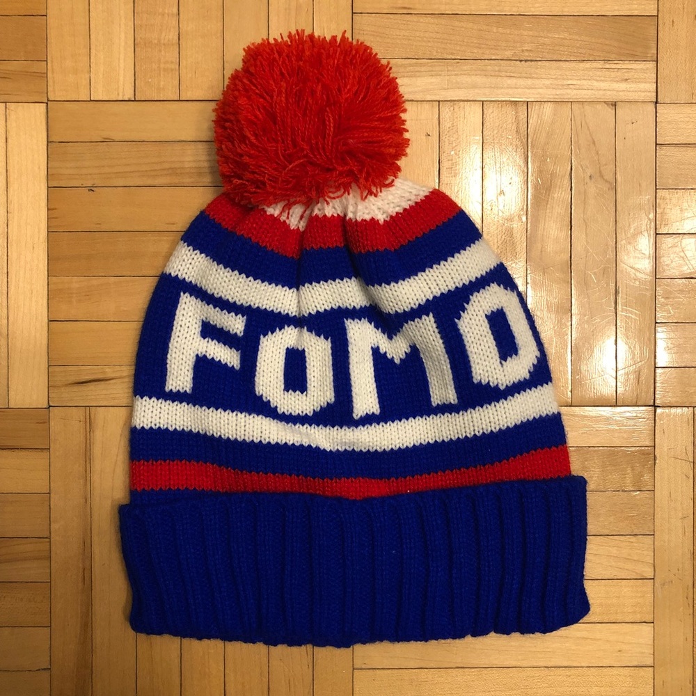 Forever 21 FOMO red/white/blue beanie- one size